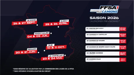 Championnat de France Camions FFSA : Le calendrier prévisionnel de la saison 2026
